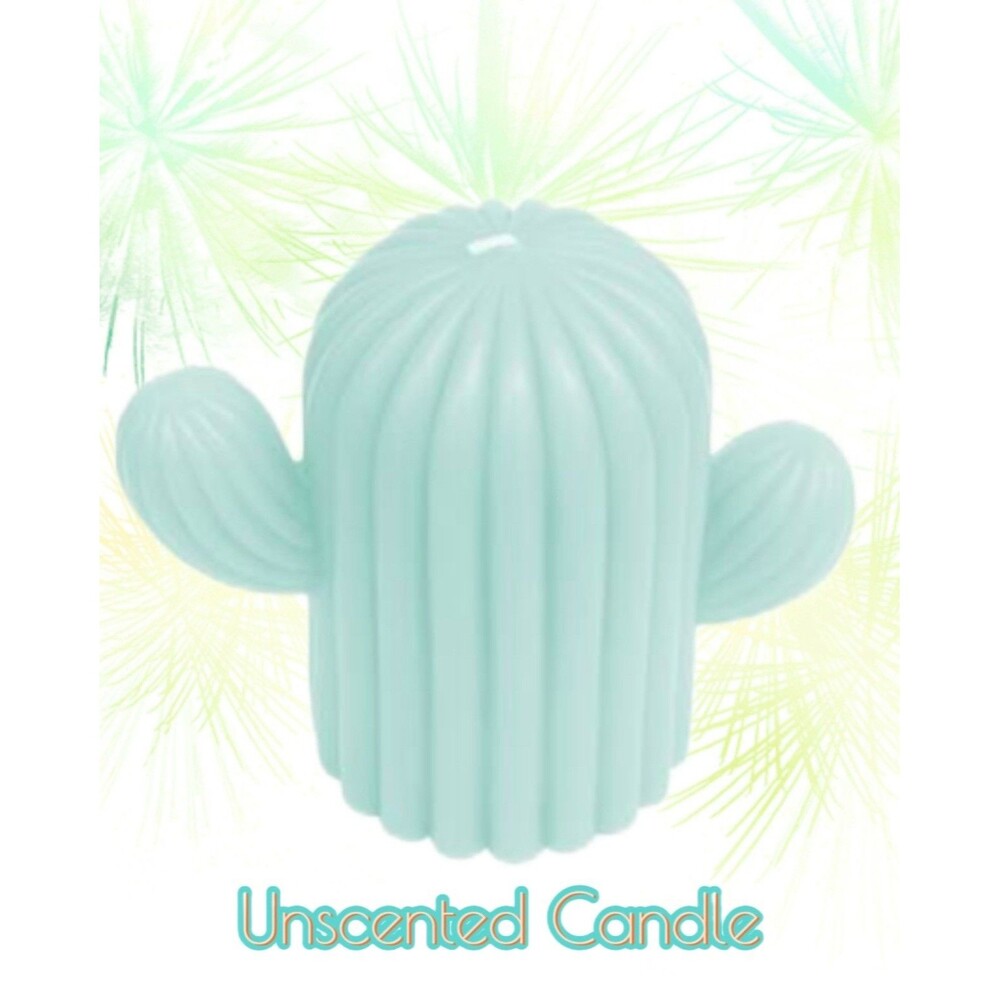 Ashland® Decorative Aqua Blue Unscented 5" Candle In Cactus Shape - Brand New